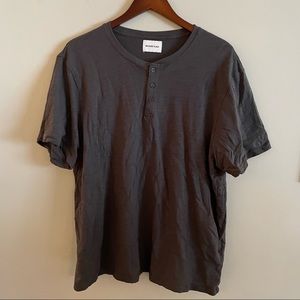 Melrose Place dark gray Genessee slub henley shortsleeve, size men’s XXL